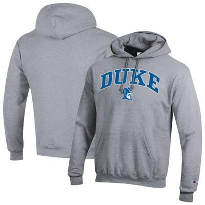  Duke Blue Devils Champion Arch Over Logo Pullover Hoodie - Heather Gray